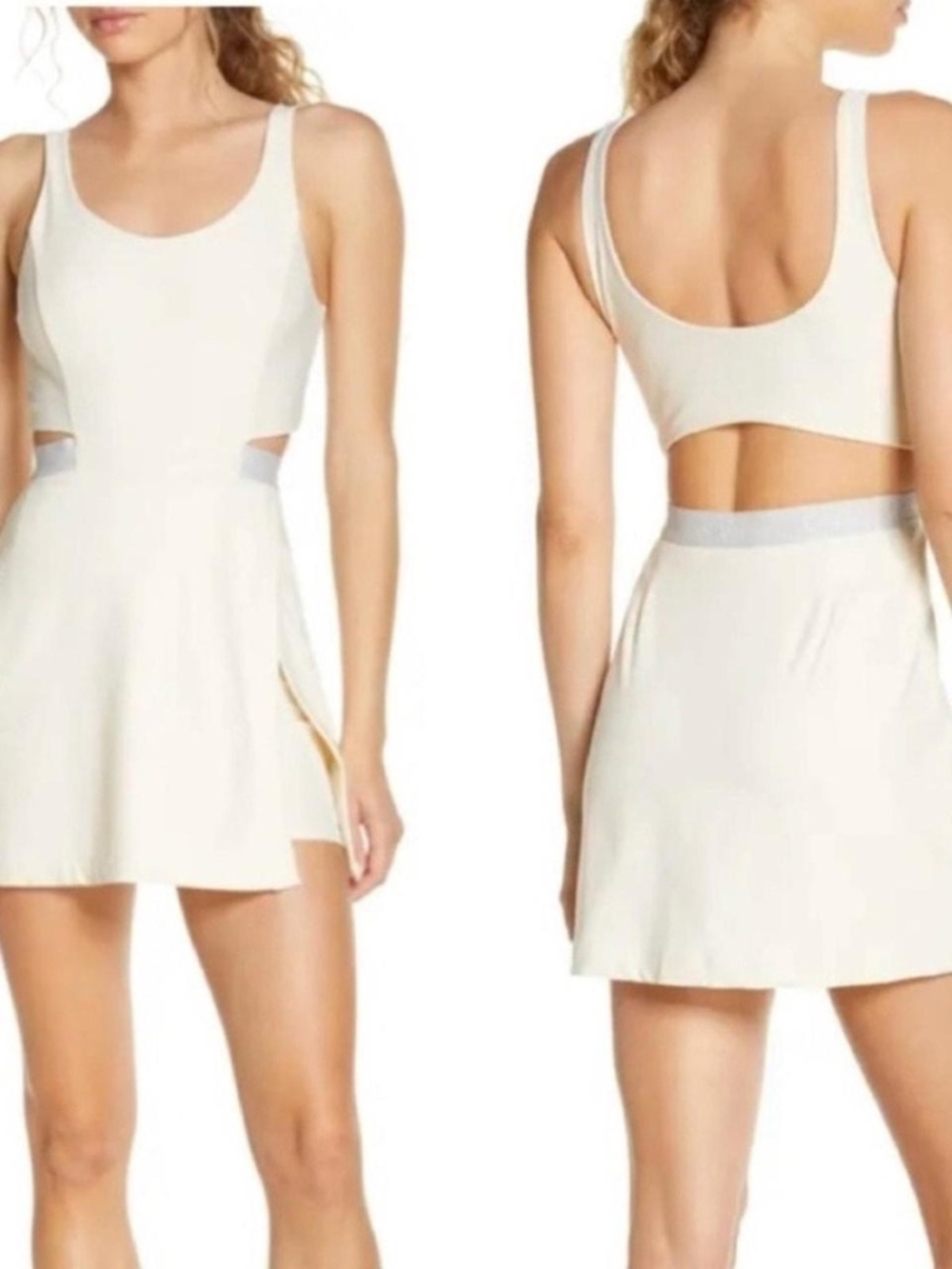 Outdoor Voices Cream Athletic Dress with Scoop Neck